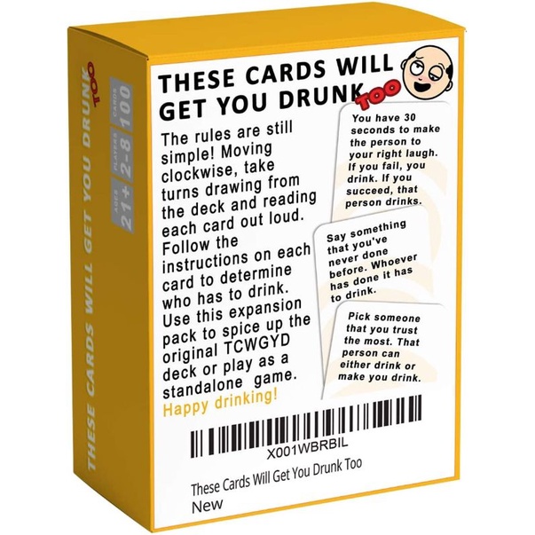 These Cards Will Get You Drunk Too - Yellow - Game Cards