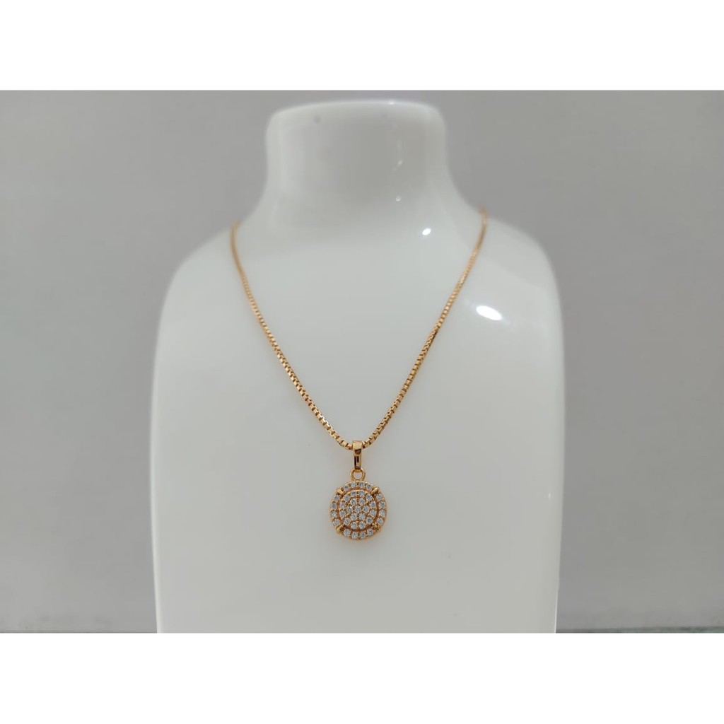 KALUNG TEMBAGA LAPIS EMAS LIONTIN MATA BULAT