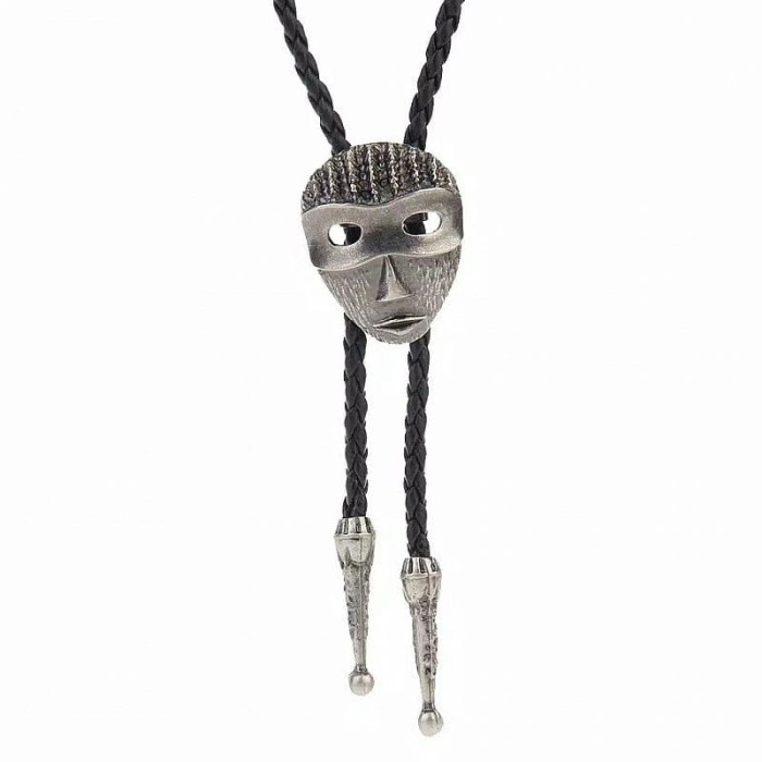DASI Houseofcuff Dasi Bolo Tie INDIAN SILVER BOLO TIE (K4E1) Dasi murah Dasi formal pria Dasi biru d