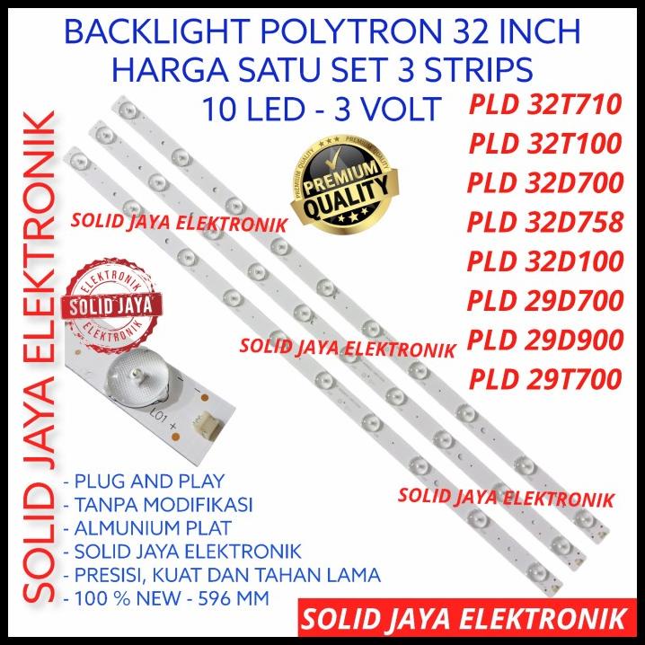 Backlight Tv Led Polytron 32 Inc Pld 32D758 32D100 32D Lampu Bl 10K 3V