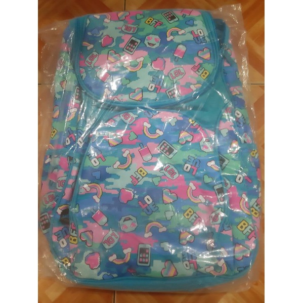 Tas Smiggle Access Bacpack BFF LOVE LOL Blue