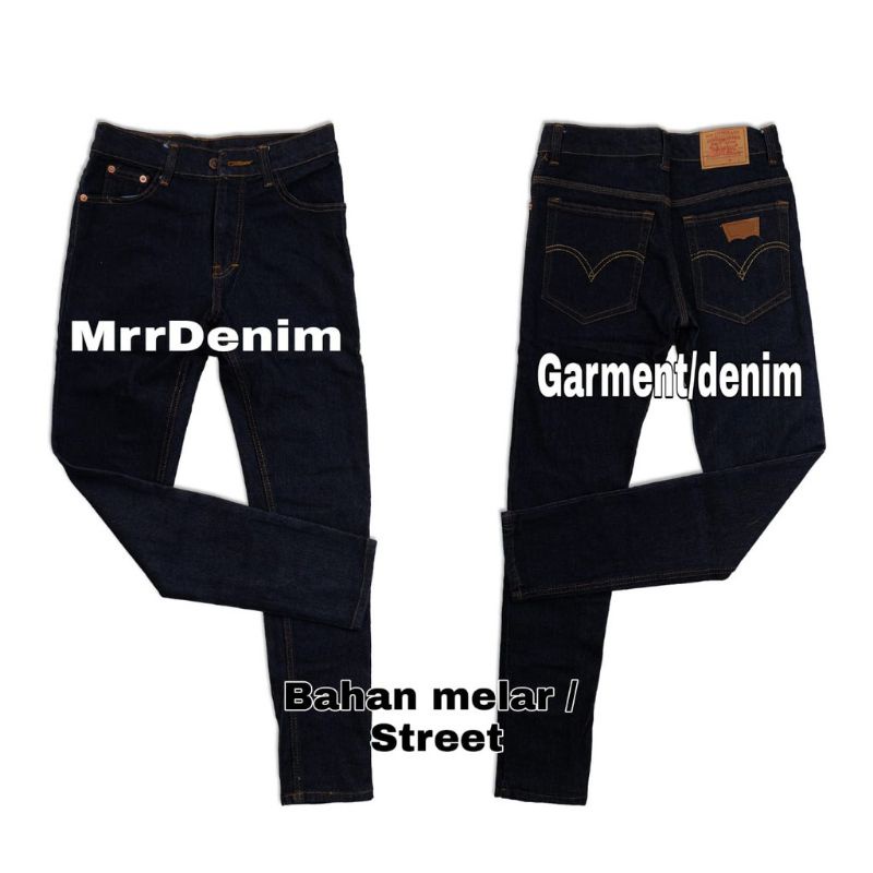 Celana jeans pria panjang slim fit levis hitam pensil standar reguler jumbo