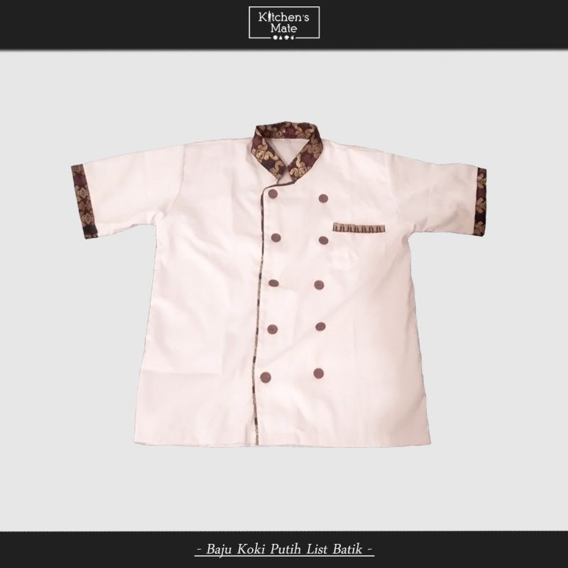 Baju Koki Putih Lis Batik