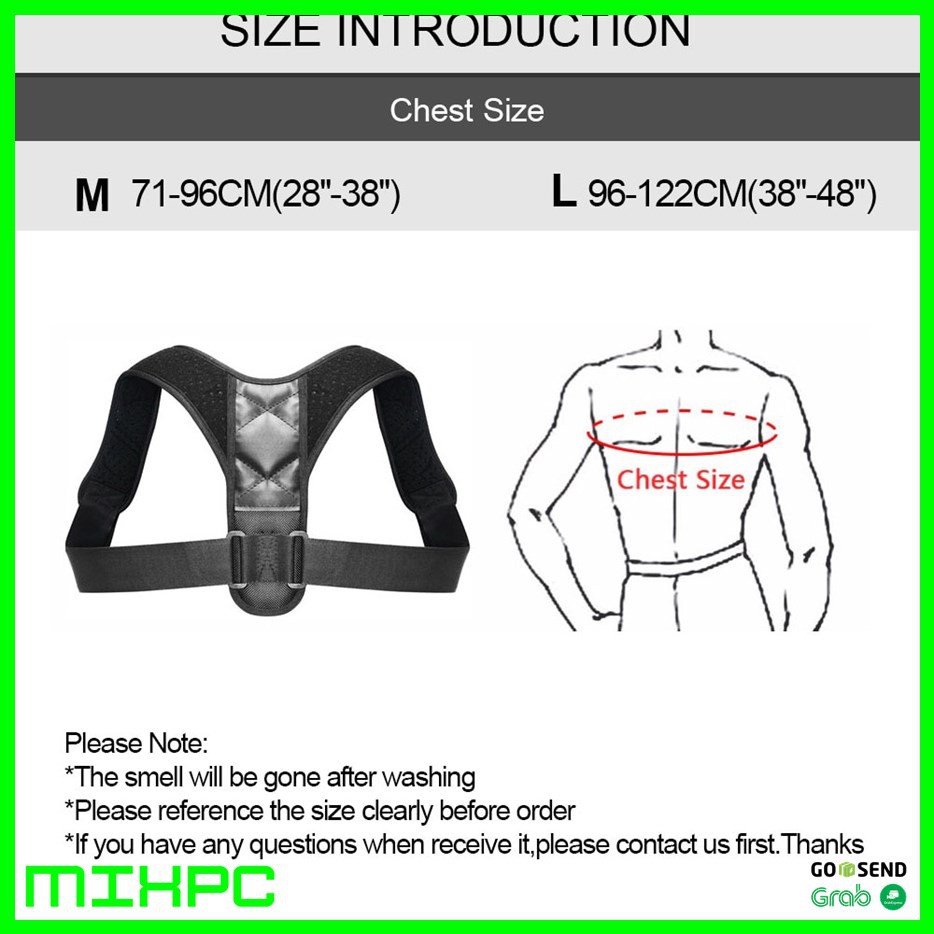 (MAINANKYU) Body Harness Korektor Postur Punggung Size M