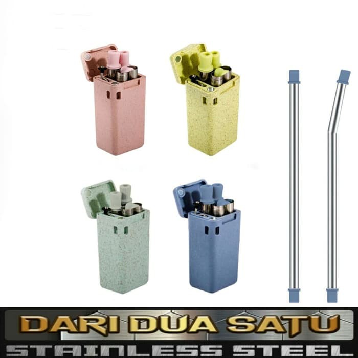 

Sedotan Lipat Stainless Steel Magnet Foldable Straw High Quality