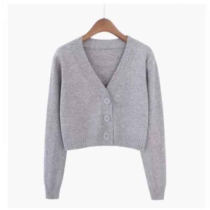 cardigan rajut/crop milenia/rajut bailey-abu