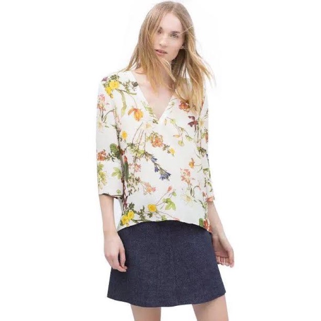 blouse floral zara preloved
