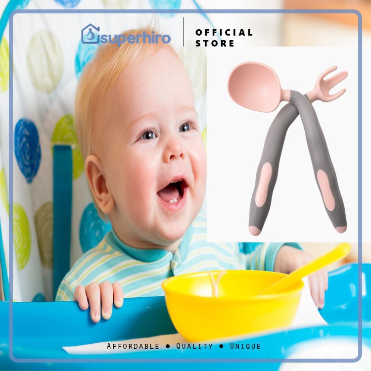 Sendok Garpu Makan Bayi Set Learning Spoon Baby BPA Free