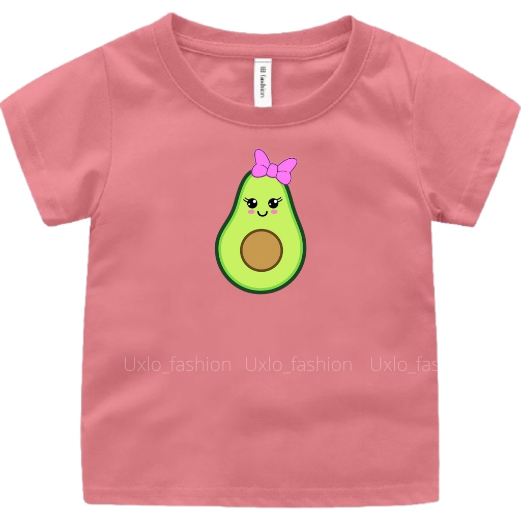 BAJU KAOS ANAK PEREMPUAN MURAH MOTIF GAMBAR ALPUKAT LUCU IDEAL UMUR 1 2 3 4 5 6 7 8 9 TAHUN UXLO FASHION