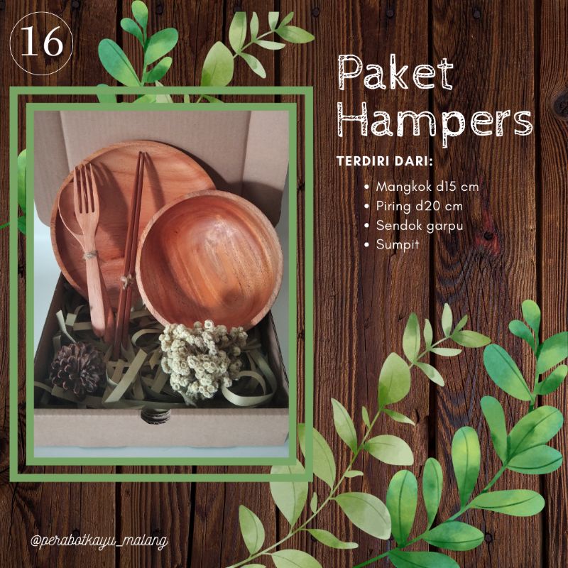 Hampers/ kado penikahan/ kado ulang tahun Parabot Kayu Perlengkapan Makan