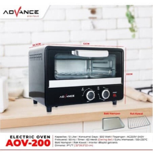 ADVANCE Electric Oven (Oven Listrik ) AOV-200 Kapasitas 12L