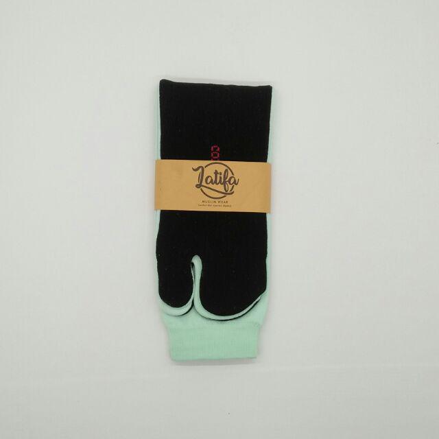 Kaos Kaki Jempol Polos Nilon Telapak Hitam Dewasa [ 1 LUSIN ]-hijau muda
