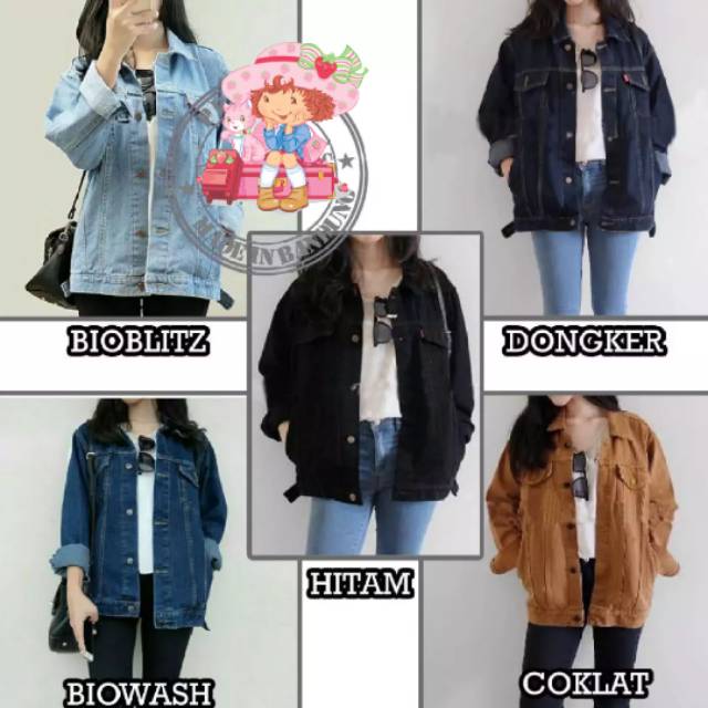 Jacket denim oversize reguler wanita