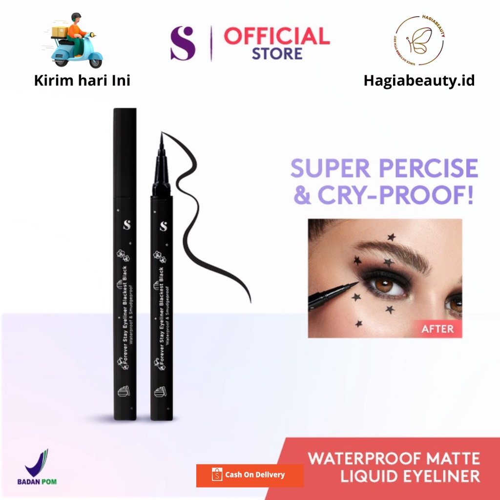 BISA COD - SOMETHINC FOREVER STAY WATERPROOF LIQUID EYELINER