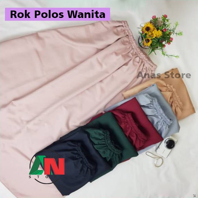 Rok polos panjang / rok polos / rok skirt / rok muslim panjang / bawahan wanita