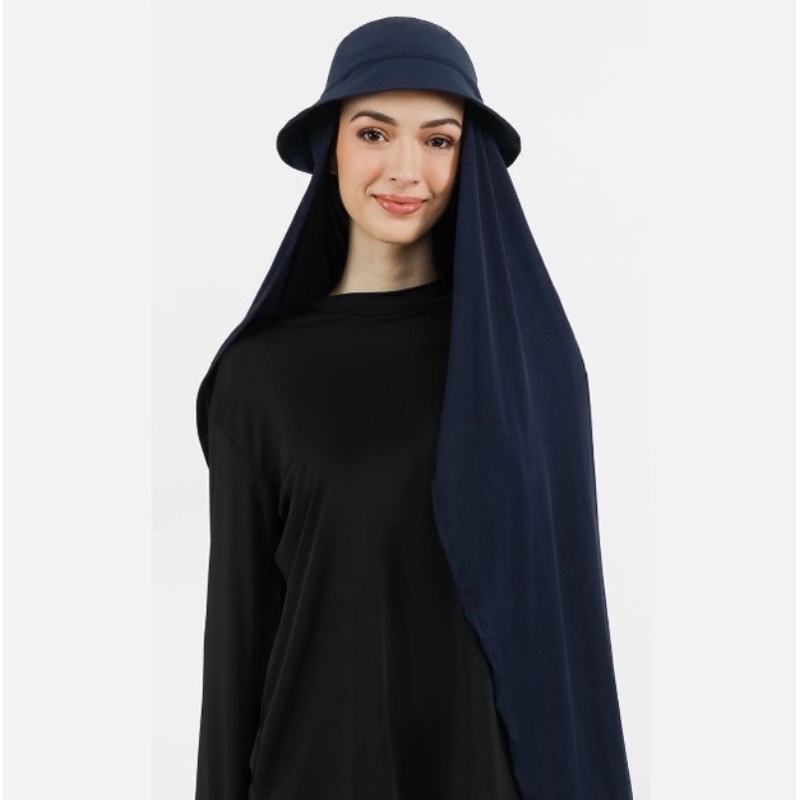 【COD】Hijab Chiffon Muslim Dengan Bucket Hat / Topi Bucket Dengan Tudung Chiffon Shawl