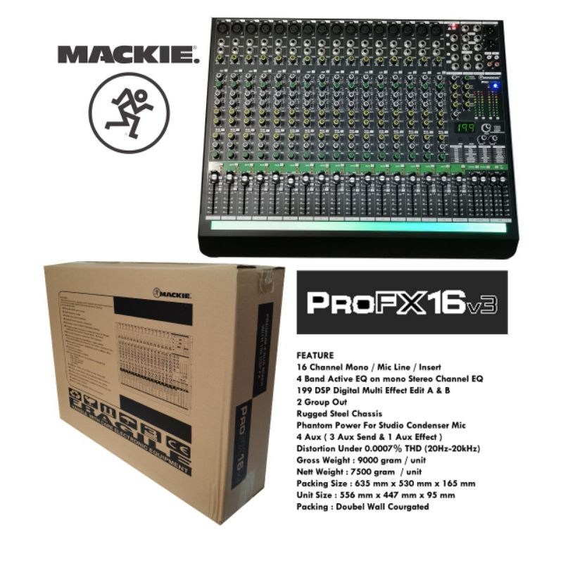 Mixer Audio 16 Channel Mackie PRO FX 16 Model Mixer Ashley Tipe KING TERBAIK