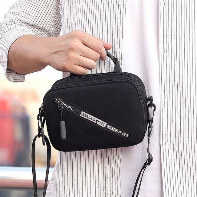 STAYE ProFesional Import Tas Selempang Canvas Multifungsi Tas Pinggang Pria Mini Waistbag