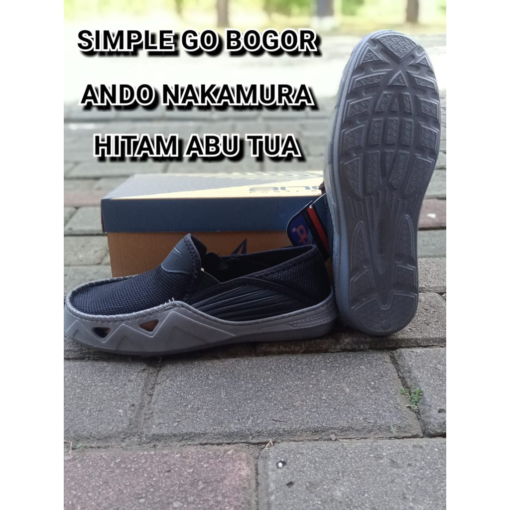 Sepatu slip-on pria ando nakamura ori size 39-43