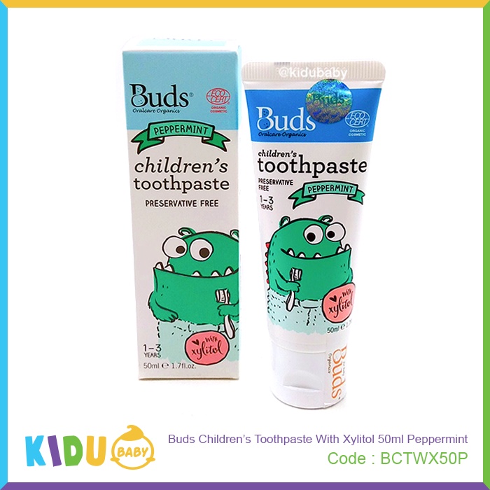 Buds Organics Children's Toothpaste With Xylitol 50ml Kidu Baby