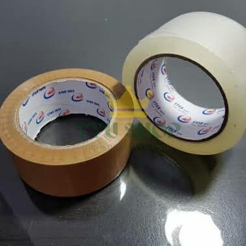 

TYU SHOP - Lakban Selotip PAKING Merk STAR TAPE 100YARD ISOLASI Solasi Bening dan Coklat