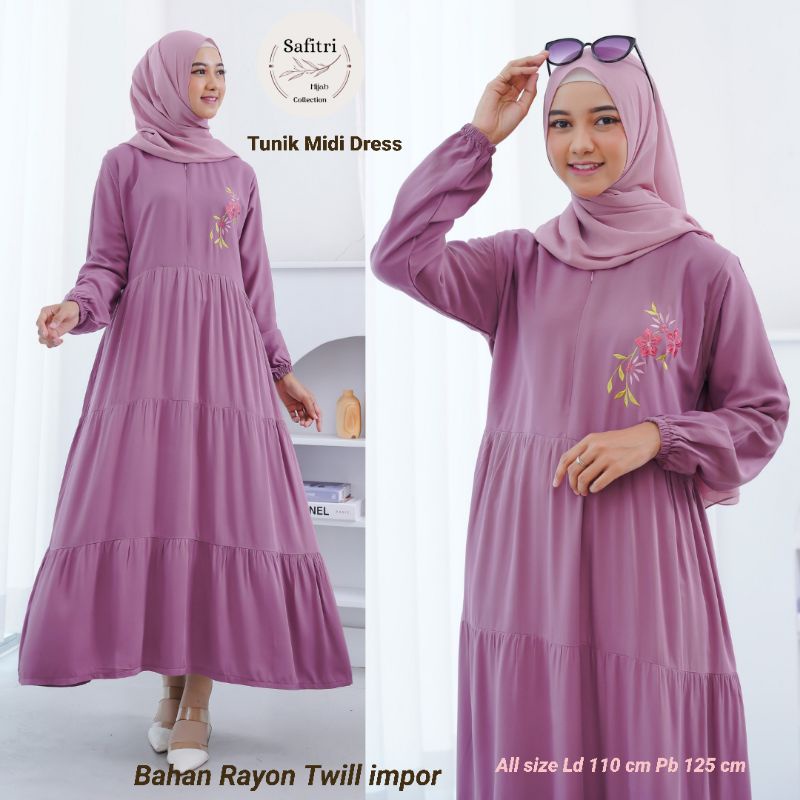 Tunik Midi Dress BY ORI SAFITRI/Tunik Rayon