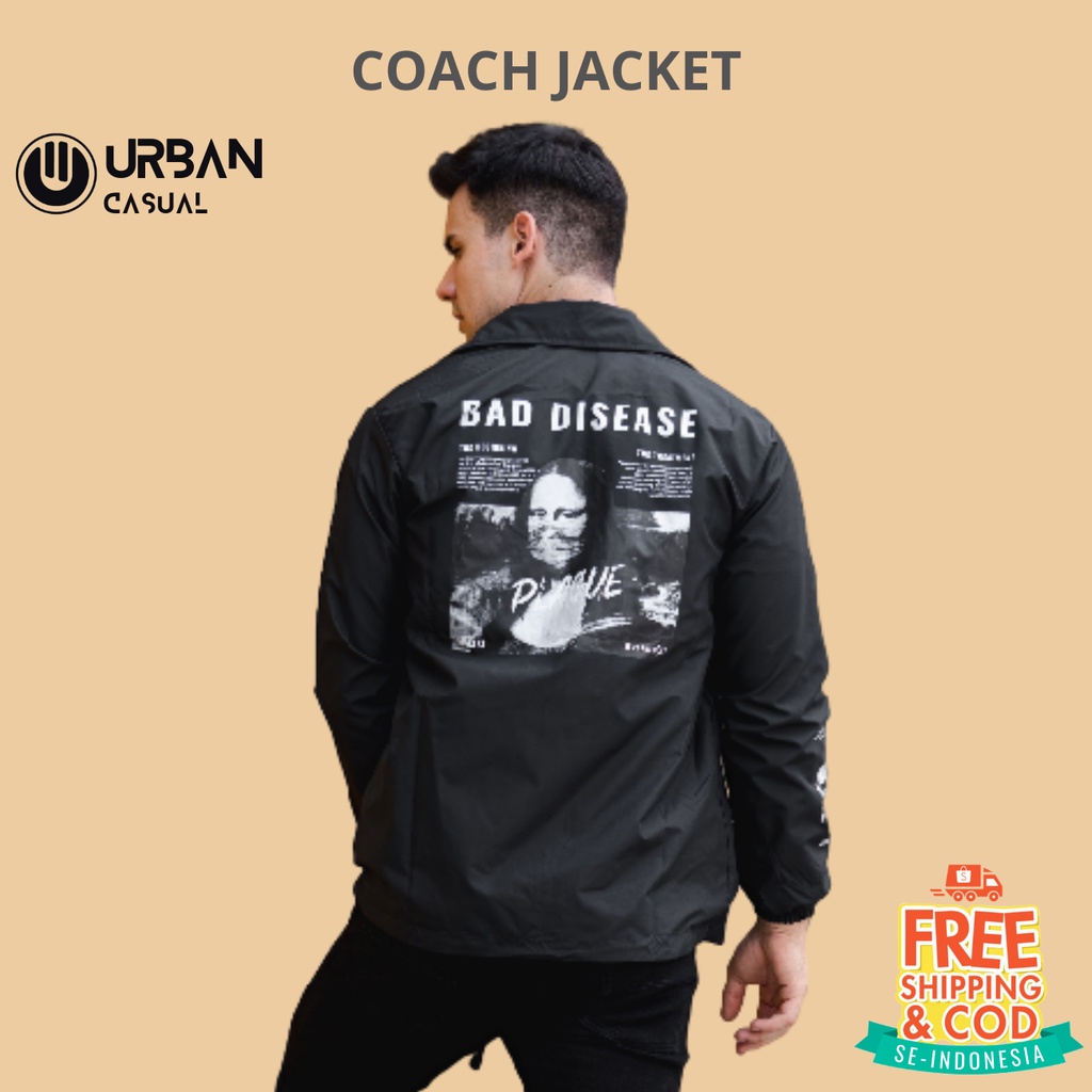 Jaket Coach Parasut Taslan RJN Waterproof Windbreaker Anti Air Original Casual Branded Distro Fashion Model Terbaru Devender