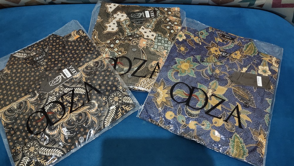 Odza Baju Kemeja Batik Modern Lengan Pendek Pria Slim Fit
