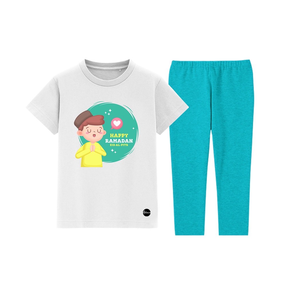 Aitana - Baju Piyama Anak Muslim Tema Happy Kids Untuk Usia 2-8 Tahun Bahan Katun Combed 30s