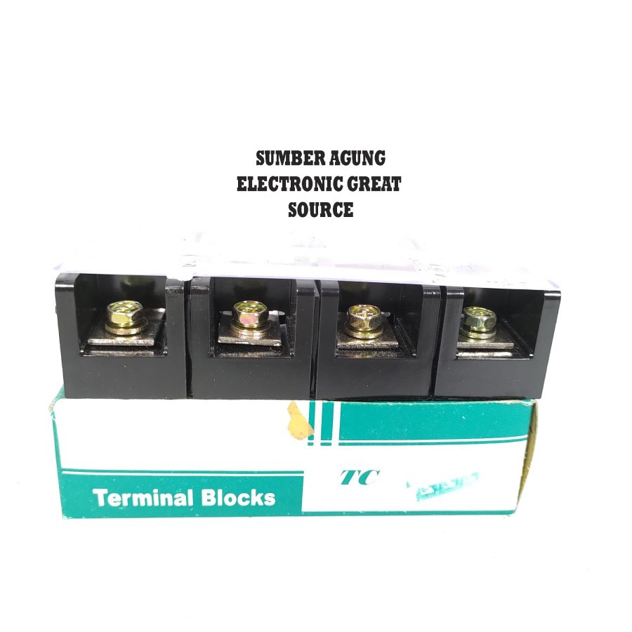 Terminal Blok TC1004 100A 4P Untuk Kabel Besar Terminal Kaca Sambungan