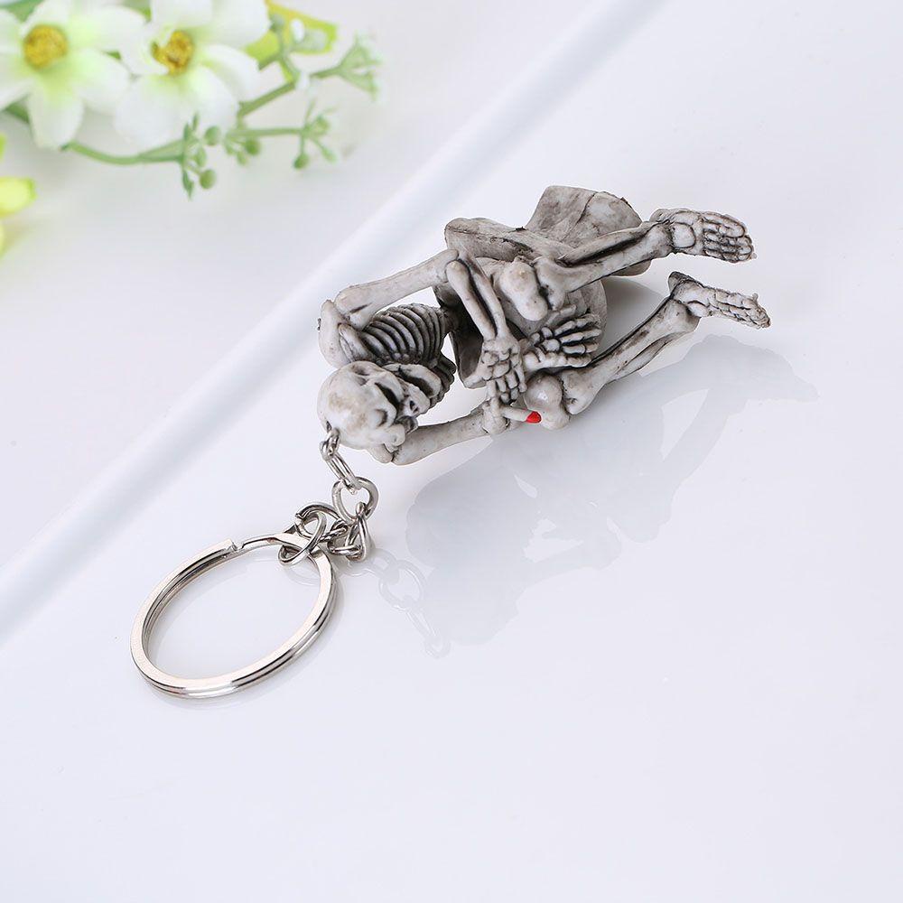 Gantungan Kunci Toilet LILY Skull Fashion Pria Toilet Ghost Karet Keyfob