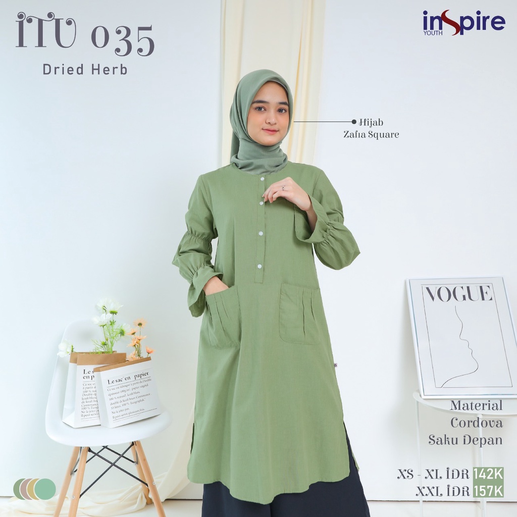 Inspire Tunik ITU 35 Tunik Muslimah model Terbaru Bahan Cordova