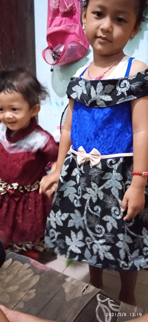 Ncr - Kebaya Batik Modern Anak 3-5 Th Dress Batik Casual Cecilia & Setelan Rok Pepplum Kids