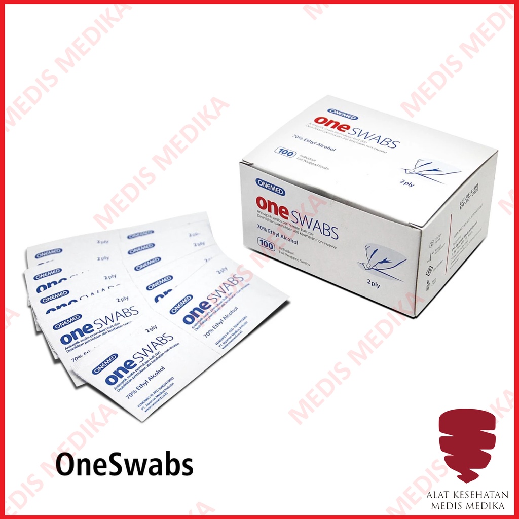 Alcohol Swab Oneswab Kapas Tisu Tissue Alkohol Pads One Swab p3k Onemed