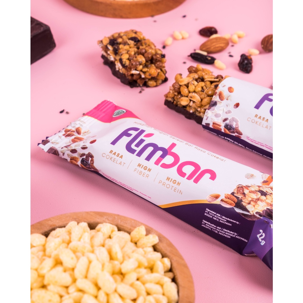 FLIMBAR SNACK DIET BPOM HALAL 1 BOX ISI 12 SACHET BAR FITBAR RASA COKLAT RENDAH KALORI RENDAH GULA BEBAS