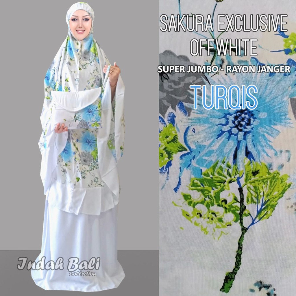 PROMO Mukena Bali Sakura Exlusive Off White