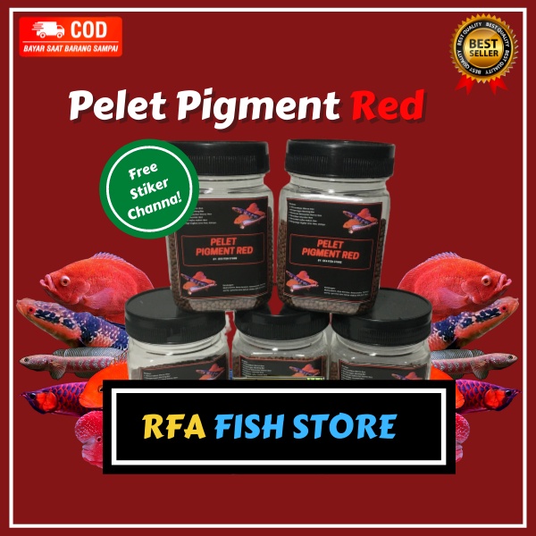 Pelet Pigment RED  Kualitas Premium Untuk Pakan Ikan Predator Channa Varian Red Maru, Asiatica. Bukan Pelet el barca, Bang Fish, Fajar Arief