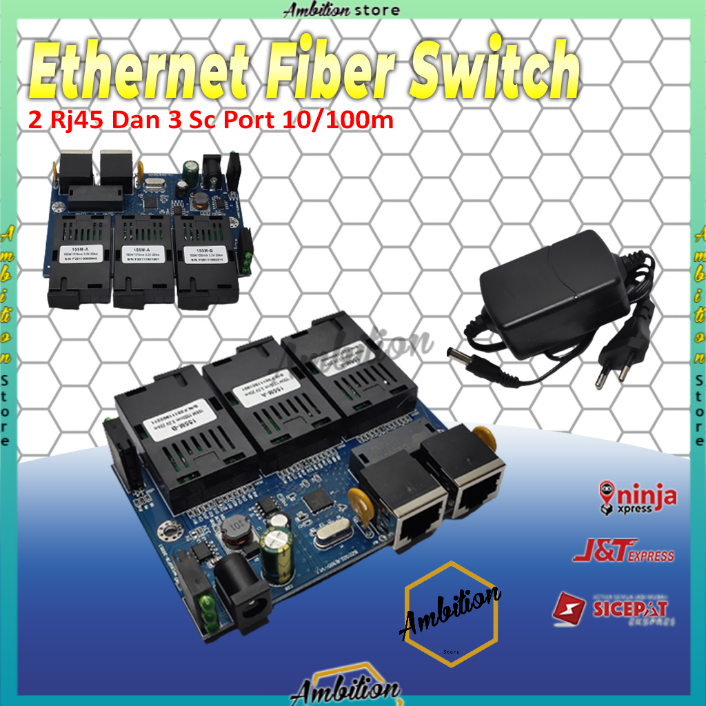 Switch Ethernet Media Fiber Optik Mode Tunggal 3sc2rj-AAB-PCB ASLI IMPORT BISA BAYAR DITEMPAT