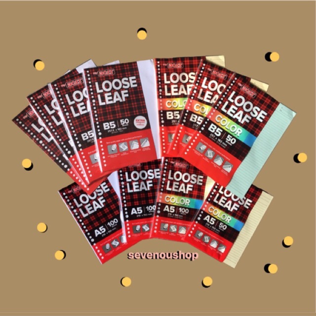 

Refill Binder Loose Leaf Putih / Warna A5 20 Ring / B5 26 Ring Isi 50 / 100 Lembar