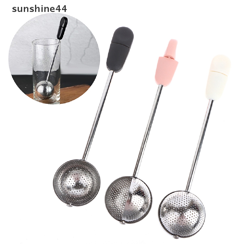 Sunshine Bola Saringan Teh Portable Bahan Stainless Steel Dengan Gagang 18.6cm