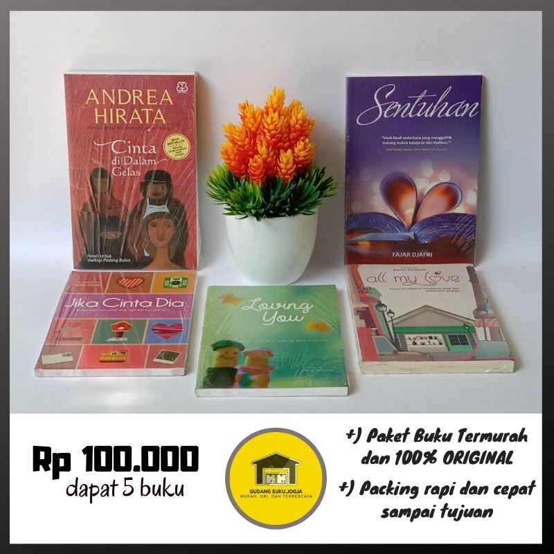 PAKET 5 BUKU Novel Cinta di Dalam Gelas Habiburrahman El Shirazy