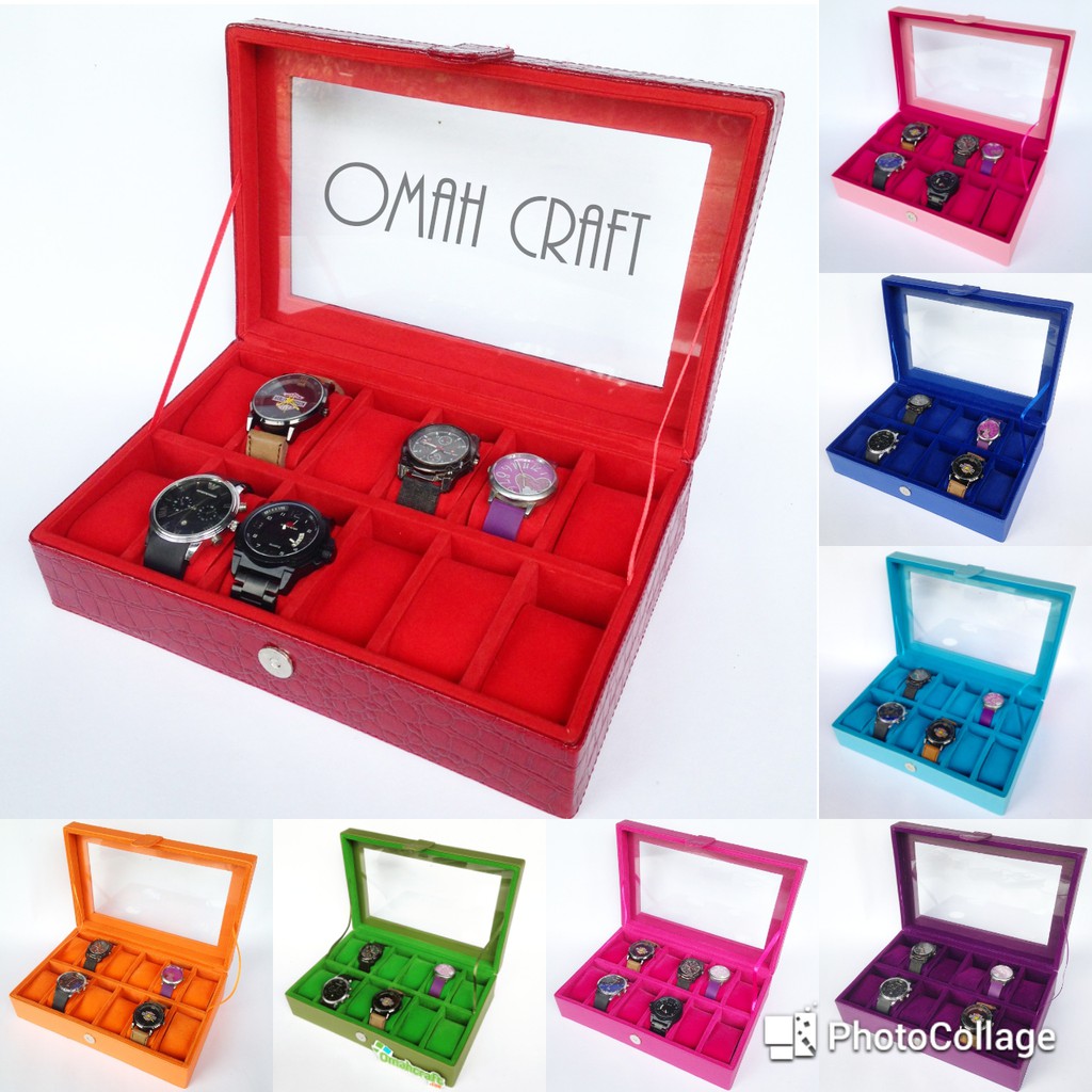 Kotak Jam Tangan isi 12 atau Tempat Jam Tangan dan Box Jam &amp; Arloji PROMO TERMURAH