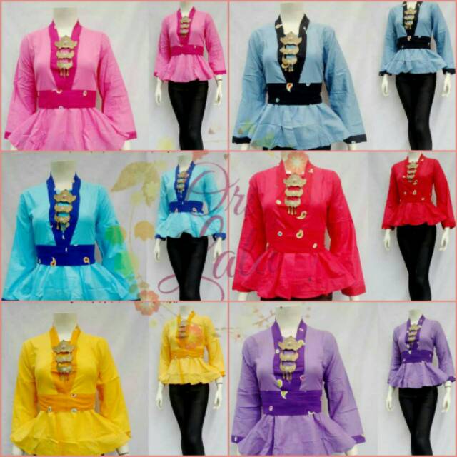 BLUS MOTIF BM PEPLUM JUMPUTAN KUTUBARU INSTAN ATASAN KEBAYA POLOS PANJANG HIJAB MODERN KONDANGAN