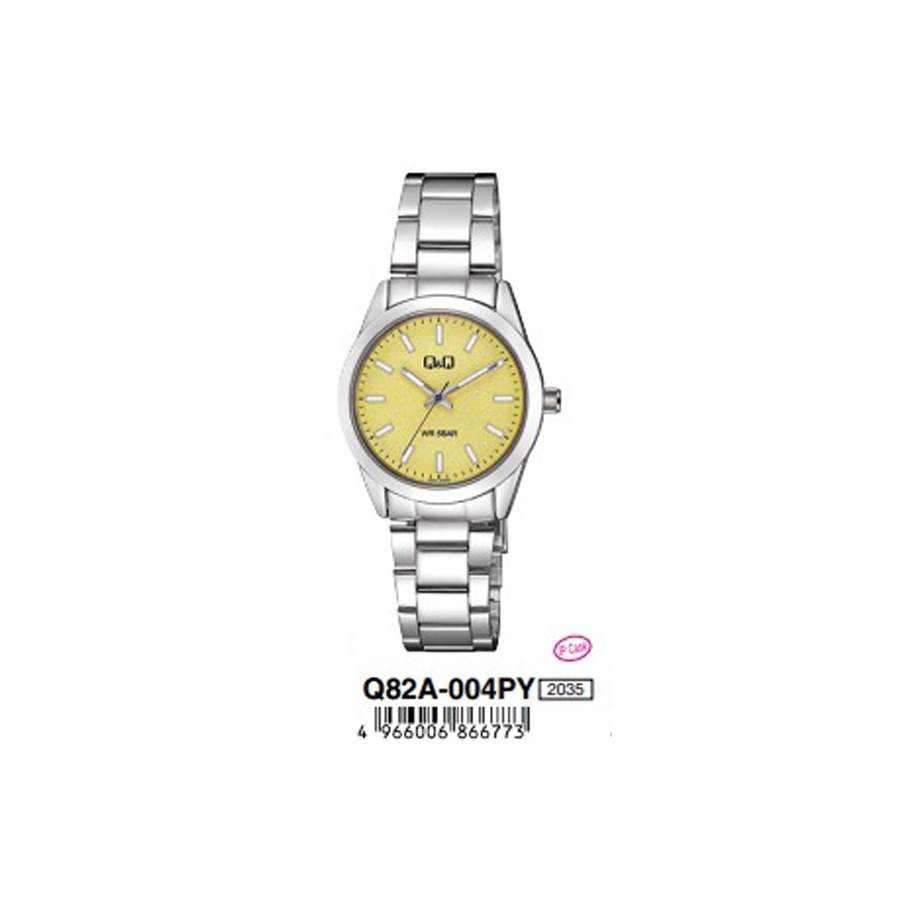 Jam Tangan Wanita Stylist Casual Business Rantai Stainless Steel Original Q&amp;Q QnQ QQ Q82A Series
