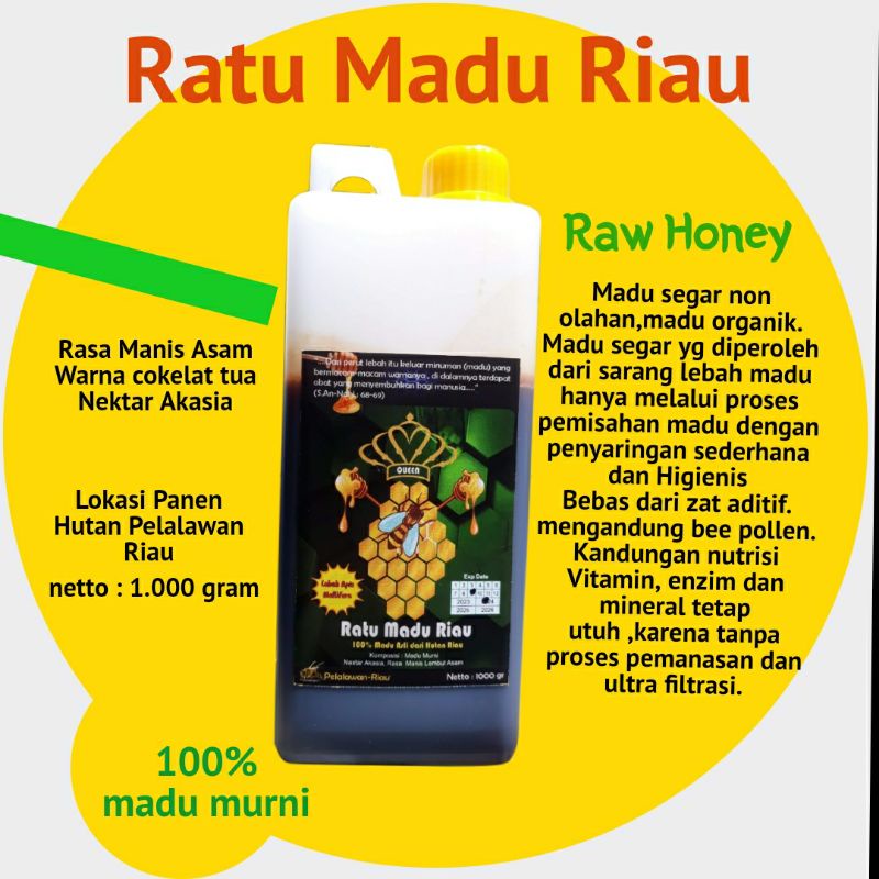 

RATU MADU RIAU madu murni Akasia netto 1000 g Raw Honey
