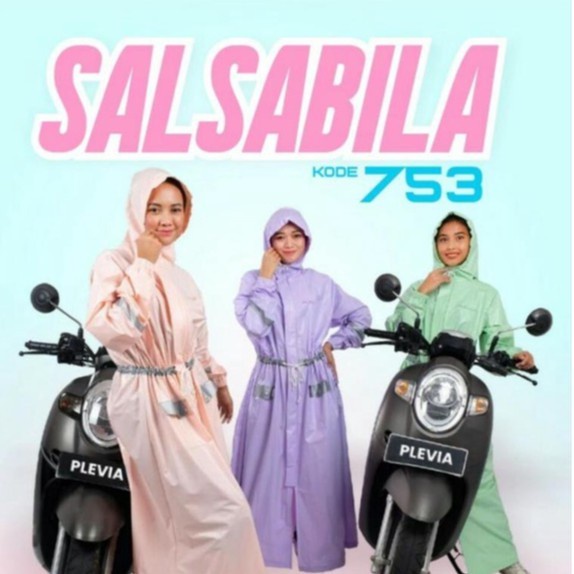 Jas Hujan Wanita Gamis Muslimah/ Jas Hujan Rok Terusan Wanita Premium Salsabila 753