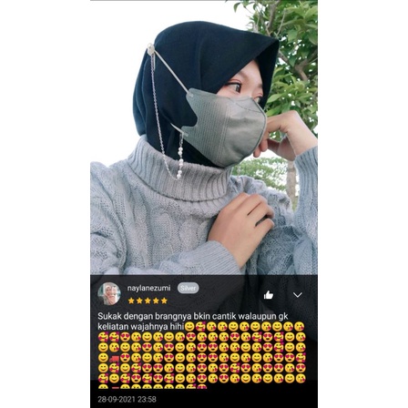 STRAP MASKER 2 IN 1 SERI RANTAI MAWAR / KALUNG SEKALIGUS KONEKTOR MASKER HIJAB