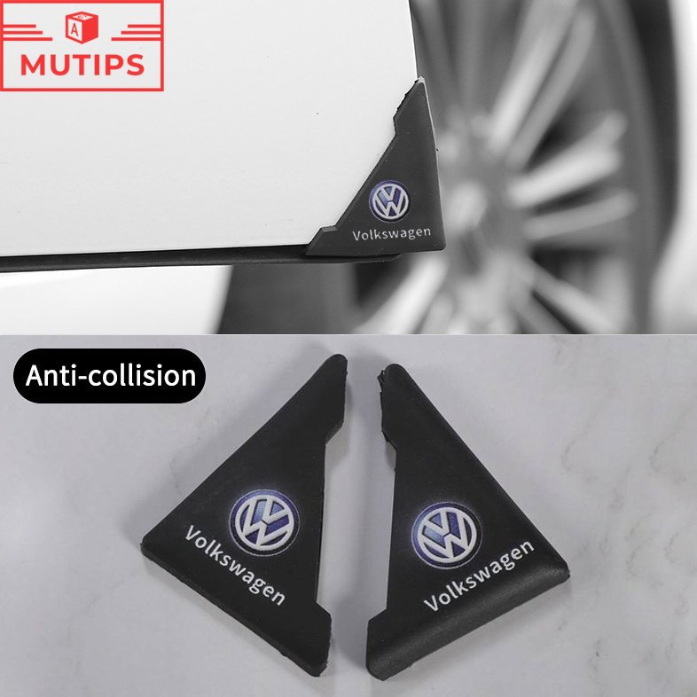 2 / 4Pcs Stiker Pelindung Sudut Pintu Mobil Bahan PVC Untuk Volkswagen Polo Golf Scirocco Beetle Passat B5 B6 B7 CC B8 T5 mk3 mk6 mk7