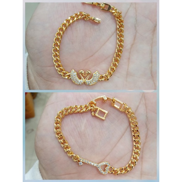 C-670.Gelang tangan anak anak xuping berlapis emas dengan mata zircon.