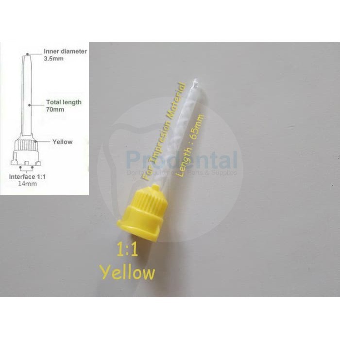 Dental Mixing Tips Yellow 1:1 / Mixing Tip Kuning / Tip Impression Kuning